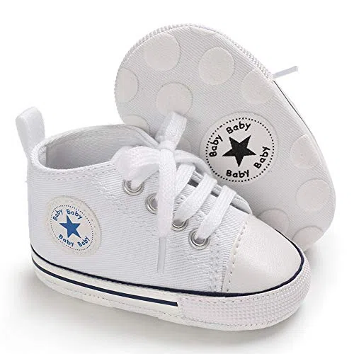 Baby Mädchen Jungen Turnschuhe Kleinkind Schuhe Canvas Erste Wanderschuhe Neugeborene Anti-Rutsch Prewalker Turnschuhe