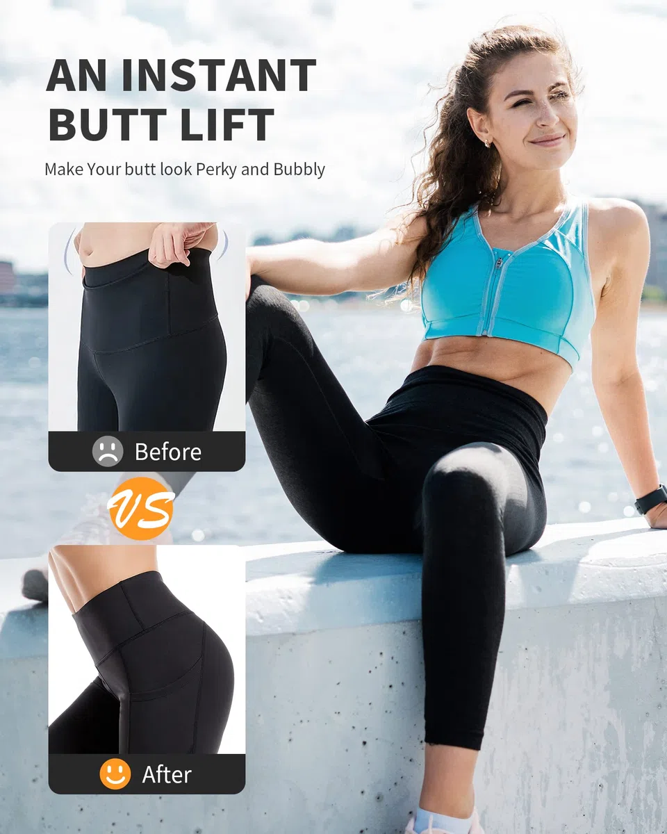 CAMBIVO Sport Leggings Damen High Waist Camouflage, Golfhosen Sport Leggins Damen Lang mit Handytasche, Sporthose Yogahose Atmungsaktiv & Blickdicht für Fitness, Yoga, Training, Casual