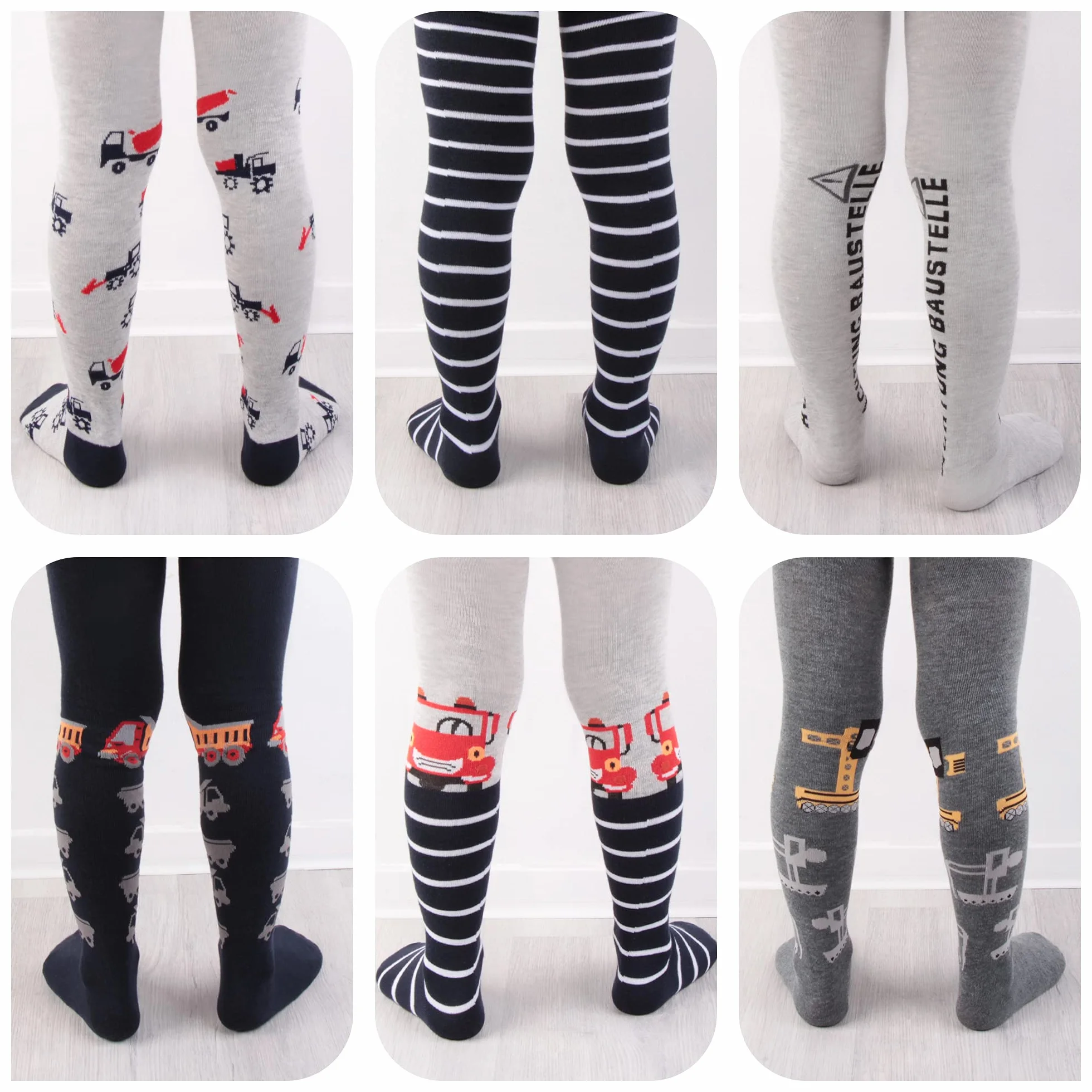 L&K-II 6er Kinder Jungen Strumpfhose Strickstrumpfhose mehrfarbig 2734