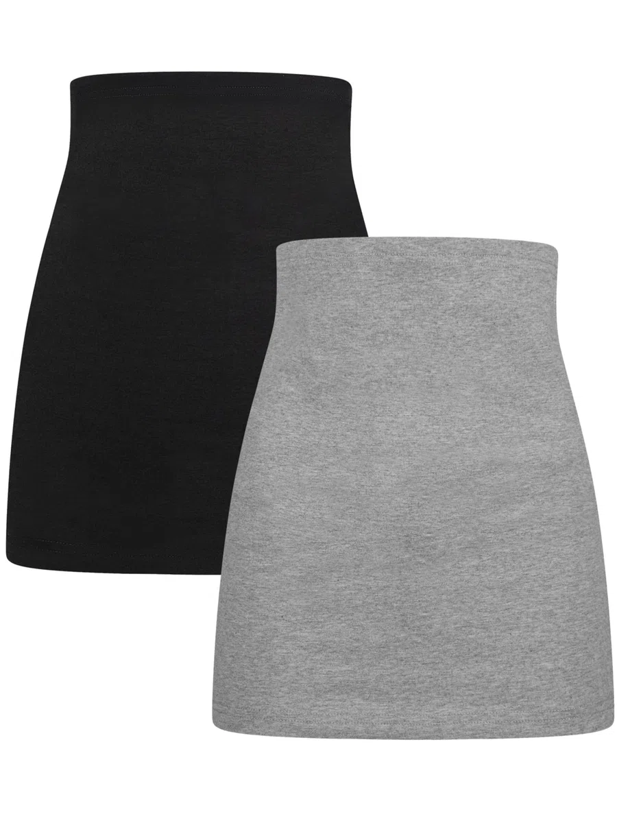 Herzmutter Bauchband-Tube Lang - 2er-Set - Baumwolle - Nierenwärmer-Rückenwärmer-Shirtverlängerung - Umstands-Bauchbänder - 6350