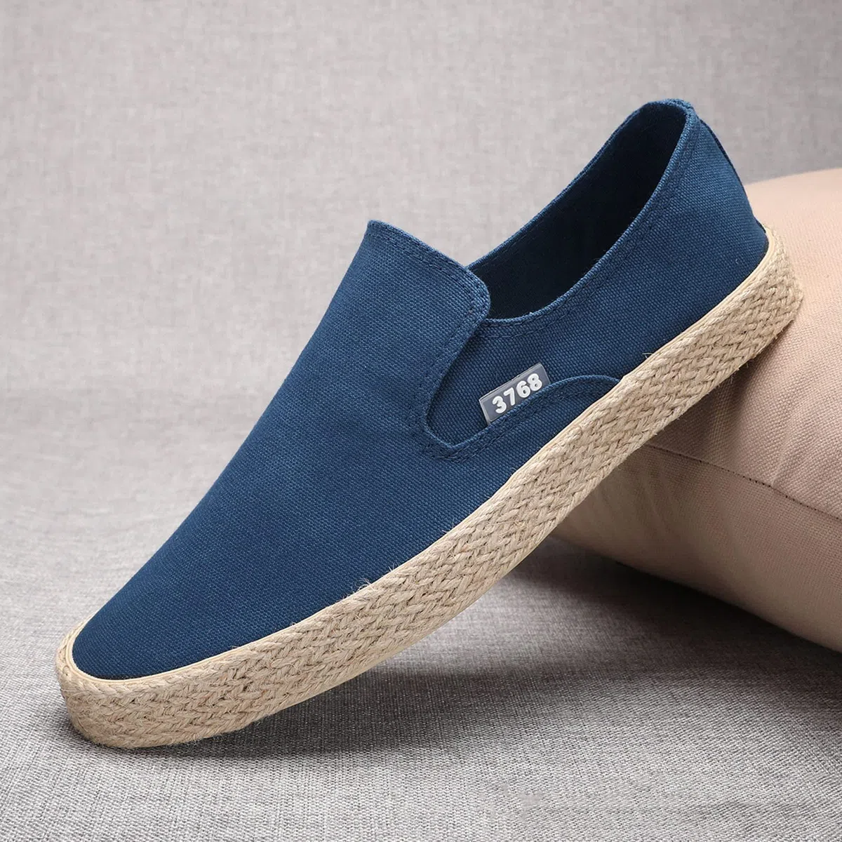 Generisch Espadrilles Herren Sommerlatschen Latschen Sommer Slipper Sommerschuhe Freizeitschuhe Flache-Schuhe Leinenschuhe Canvas Sneaker Damen-Slip-On Unisex, Atmungsaktiv & Bequem Schlupfschuhe