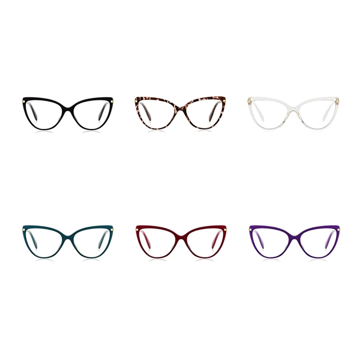 Blue Light Blocking Glasses Women Fashion Eyeglasses Cat Eye Glasses Frame TR90 Eyewear Half Metal