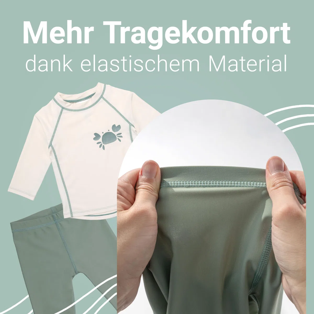 LaLoona Baby UV Schutz Badeset | Lange Badehose und Schwimmshirt mit UPF 80+ | UV Kleidung schnelltrocknend & Oeko-TEX Standard 100 geprüft