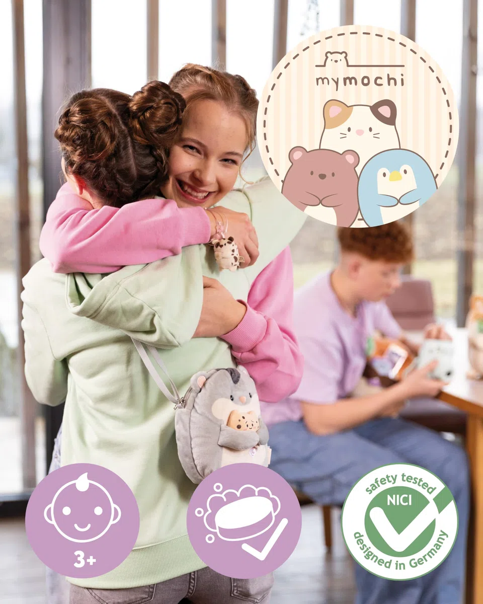 NICI mymochi Tasche & Rucksack für Kinder & Kuscheltierliebhaber, Niedliche Umhängetasche oder Kinderrucksack in süßem Kuscheltier-Design & mit verstellbarem Schultergurt