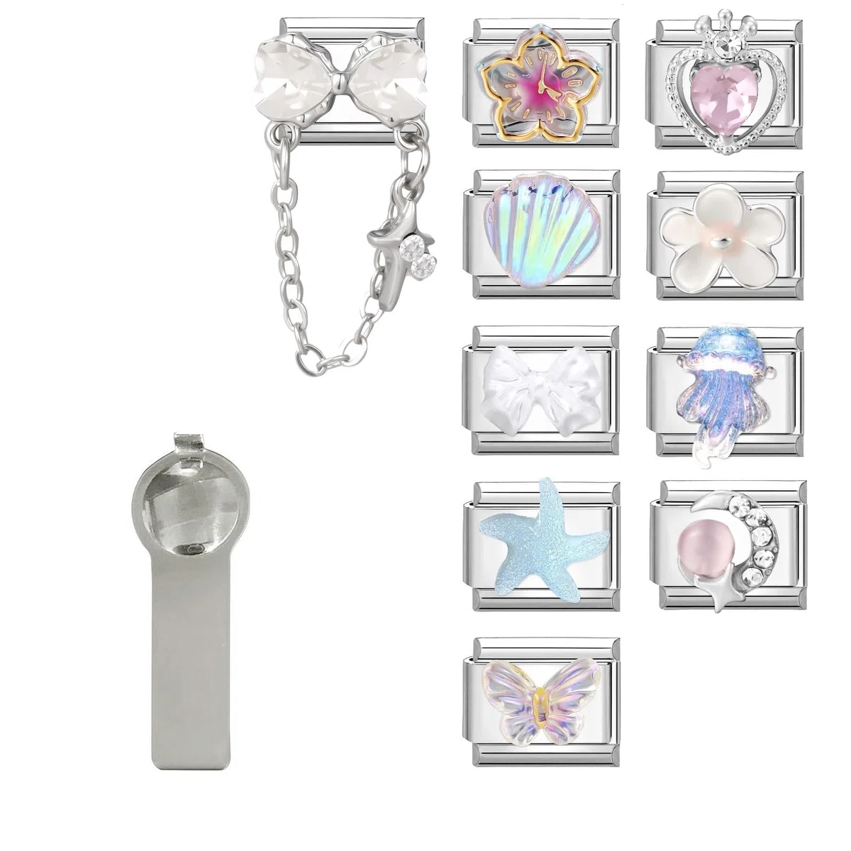 papasgix Italian Charm Bracelet Charms Gold Silver Set Module für 9mm Bracelets 11pcs DIY Italian Style Charms für Damen Italienisches Charm Armband Zubehör Geschenk