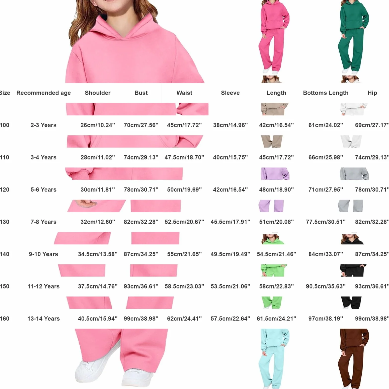 Jogginganzug Mädchen Trainingsanzug Bekleidungsset 2tlg Sweatjacke & Jogginghose Kinder Sportanzug Freizeitanzug,Jogginganzug Mädchen 158,Weich und bequem