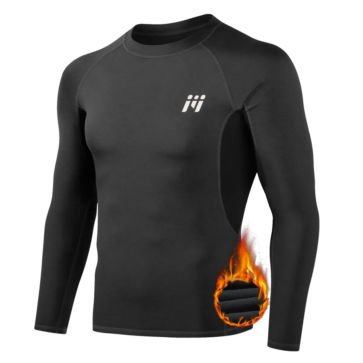 MEETWEE Herren Thermounterwäsche Oberteile, Thermoshirt Langarm Kompressionsshirt Funktionsshirt Atmungsaktiv Thermounterhemd Männer Sportshirt für Running Fitness Gym