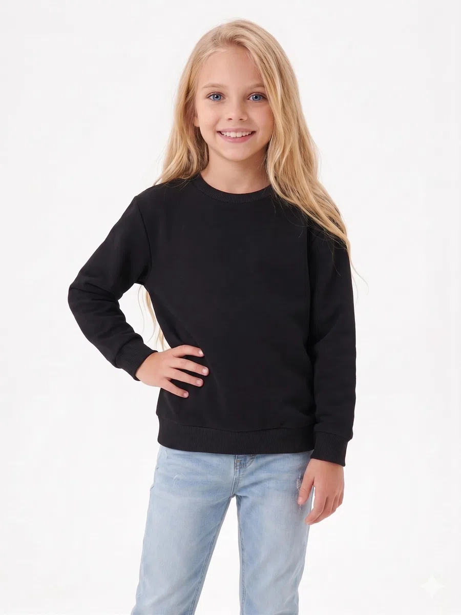 Kinder Pullover aus 100% Baumwolle – Weich & Hautfreundlich, Langarm, Rundhalsausschnitt, Bequem für Jungen & Mädchen, Schule & Freizeit, Größen 128–170
