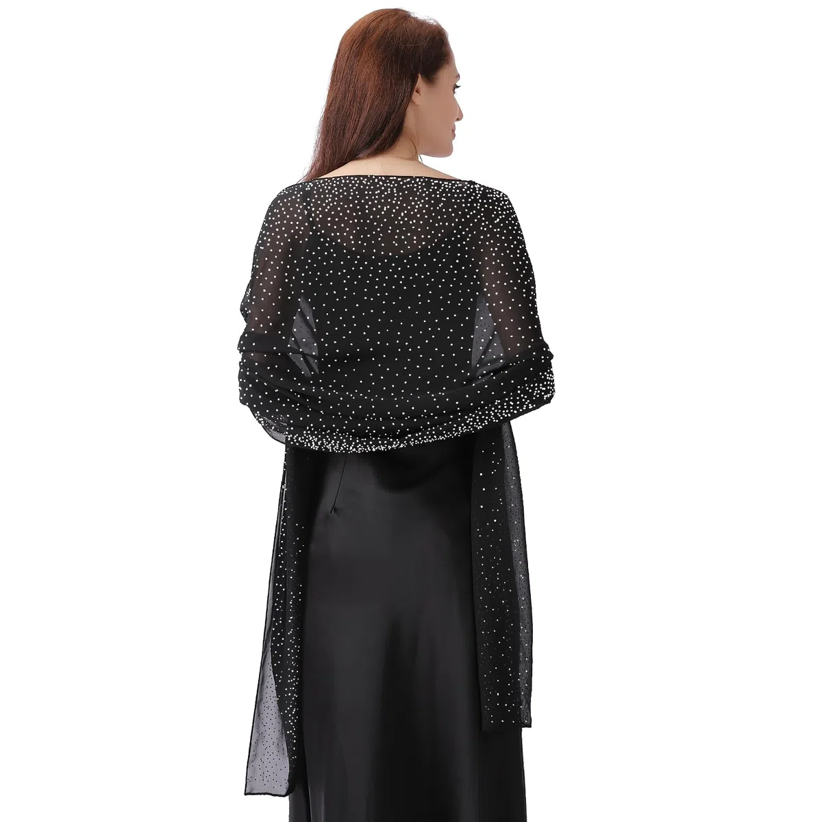Ladiery Schal und Wraps für Abendkleider, Weicher Schiere Chiffon Funkelnden Strass Hochzeitschal formelle Schal Wraps für Frauen