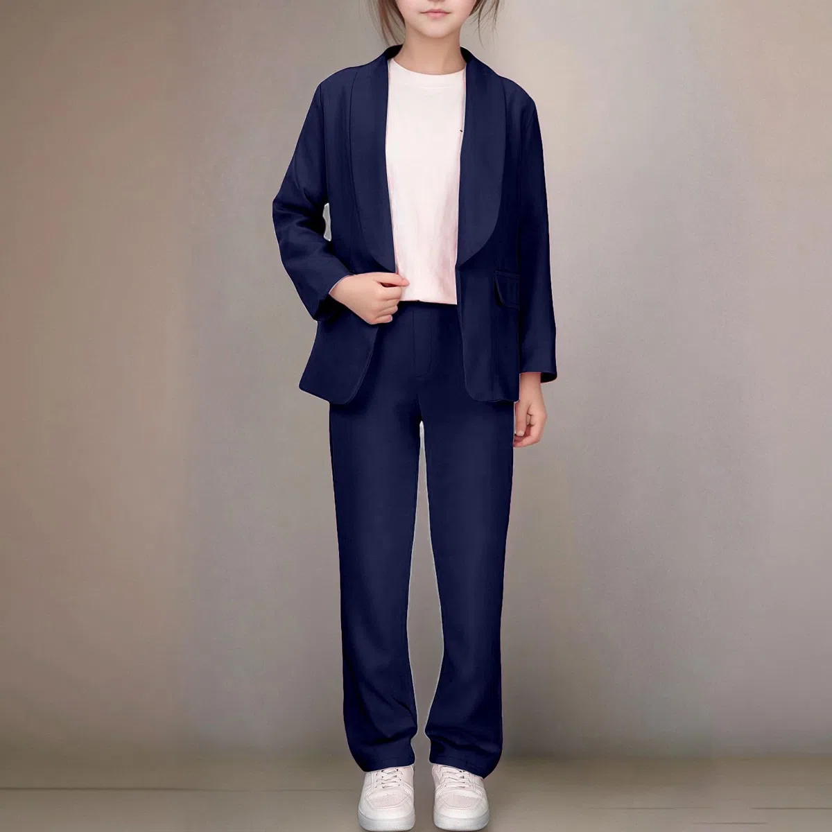 Generisch Hosenanzug Mädchen Festlich Hochzeit Zweiteiler Kinder Blazer Mit Passender Hose Teenager 2 Teiler Abschluss Set Anzugjacke Abschlussfeier Kleidung Anzug Jacke Und Pants Girl Mode