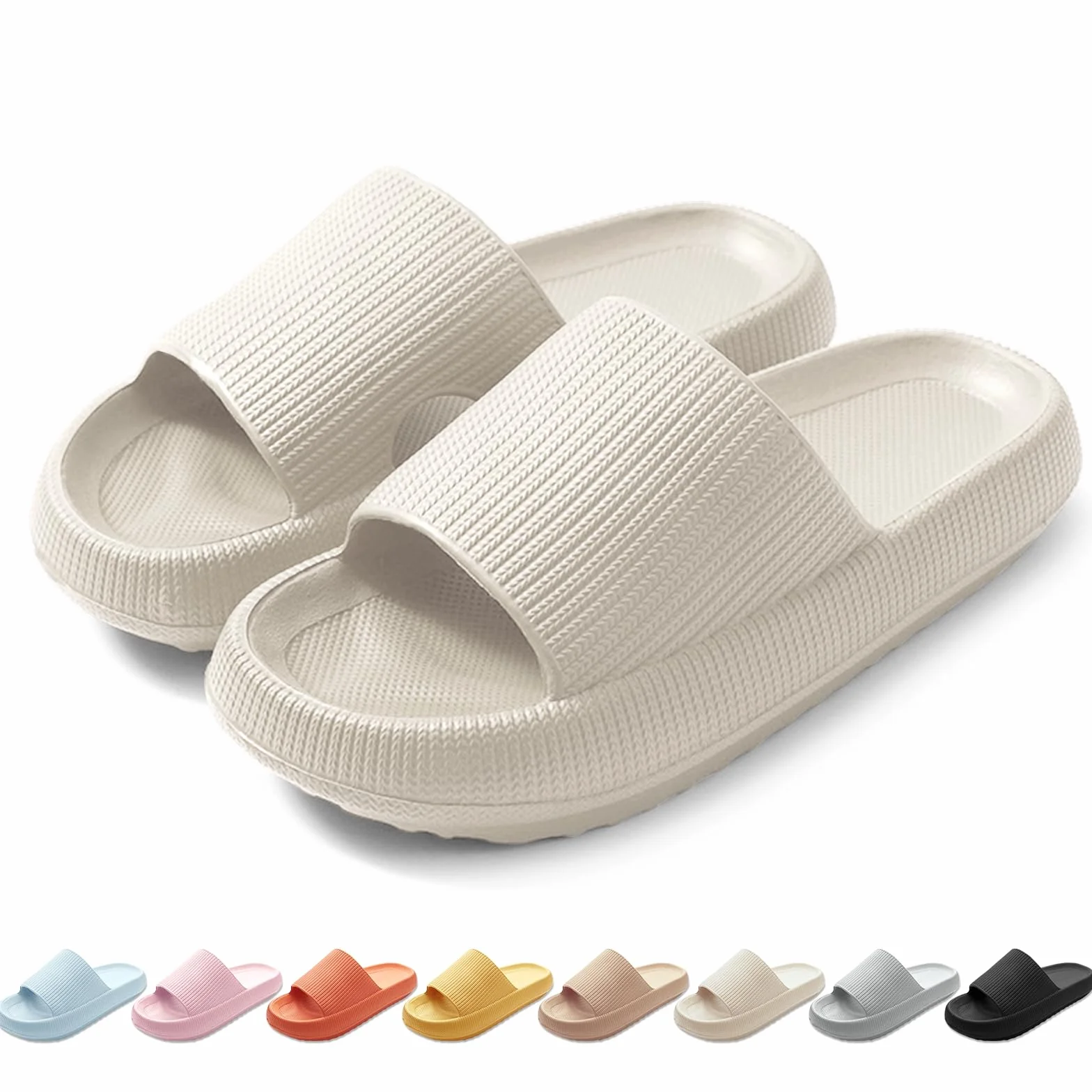 HEOAARG Badelatschen Herren Damen Original Badeschuhe Wolke Badeschlappen Rutschfest Schlappen Wolkenschuhe Weich Cozislides Slippers Flip Flops Innen & Außen
