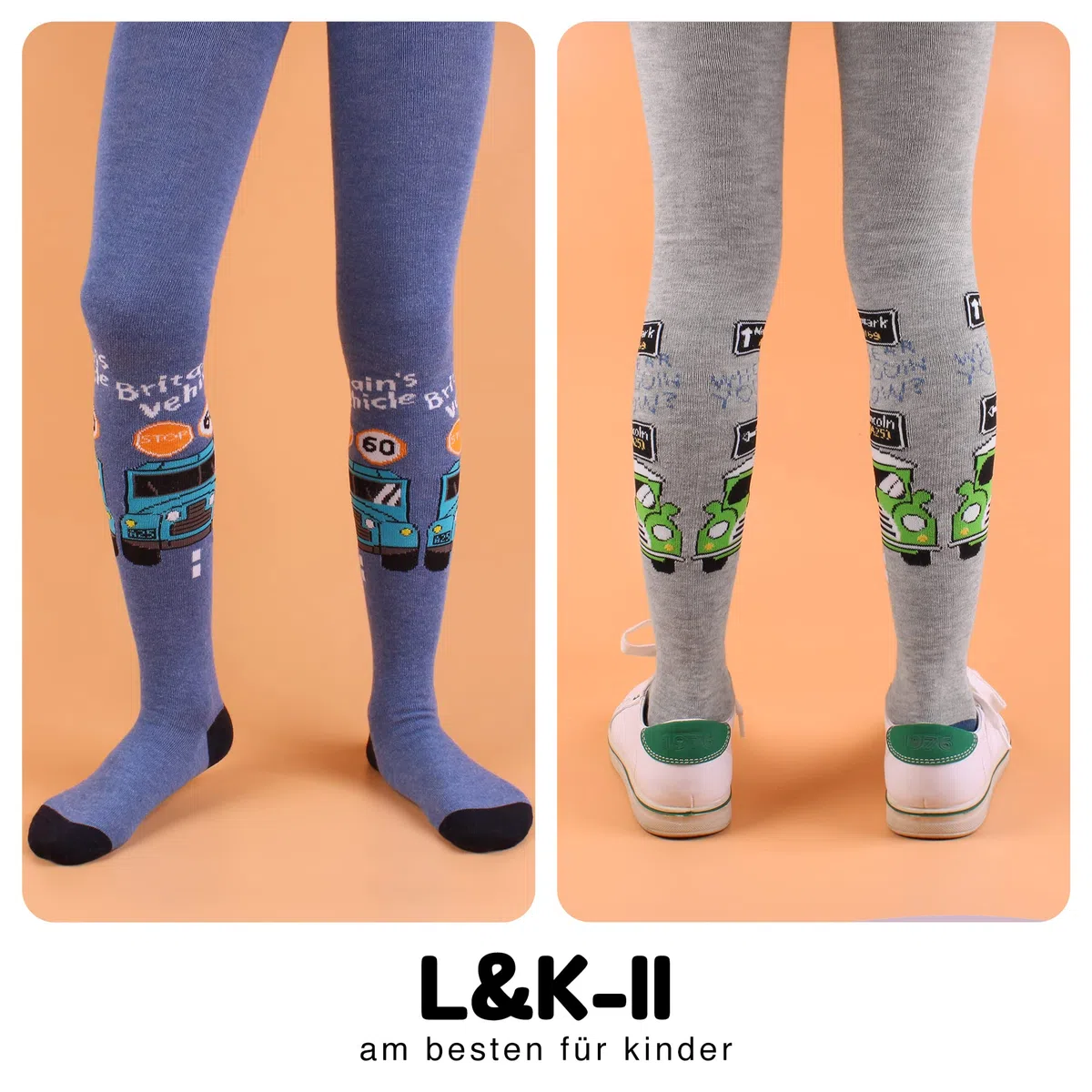 L&K-II 3er Kinder Baby Jungen Strickstrumpfhose mit verschiedenen Mustern mehrfarbig 27253AB