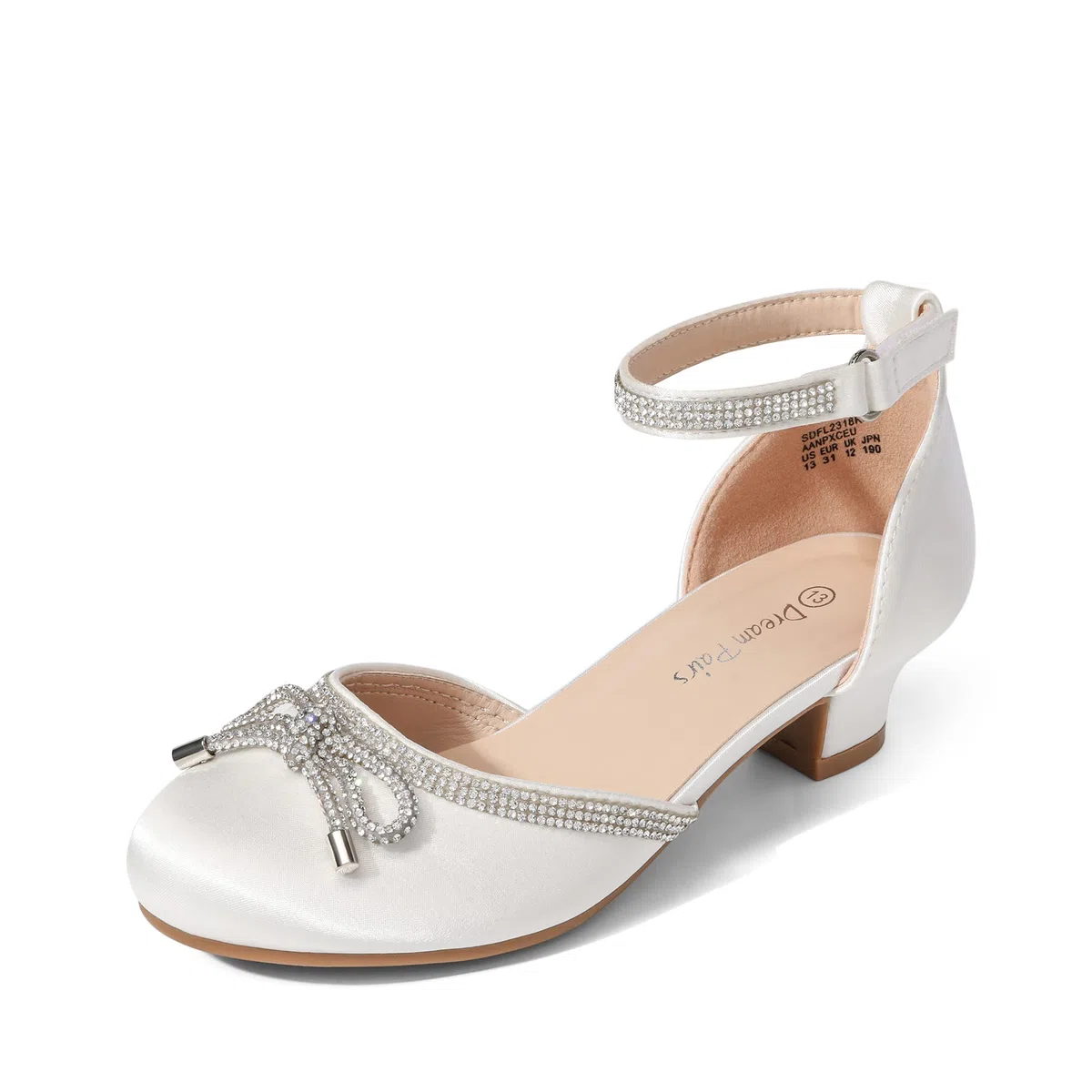 DREAM PAIRS Mädchen Prinzessin Schuhe Pumps mit Fesselriemchen Blumenmädchen Kleiderschuhe für Hochzeit, Party
