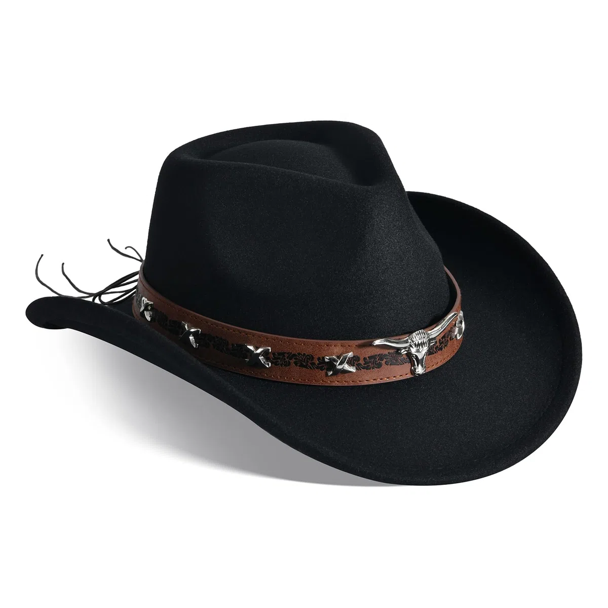 Cowboy Hut Herren Cowboyhut Damen Westernhut Fedora Hut Cowboy Hut mit Band Breiter Krempe