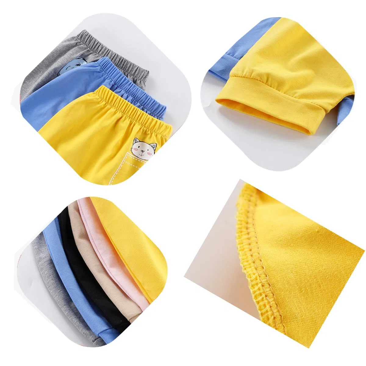 Baby Mädchen Jersey Shorts mit Niedliche Tiermotive Gr.56/62/68/74/80/86/92/98, 3er Mädchen Pumphose Shorts Bloomers Baumwolle Sommershorts Lässige Pumphose Kurze Hosen