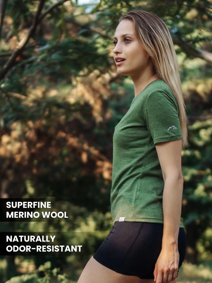 Merino Damen Sport Shirt (M, White Off)