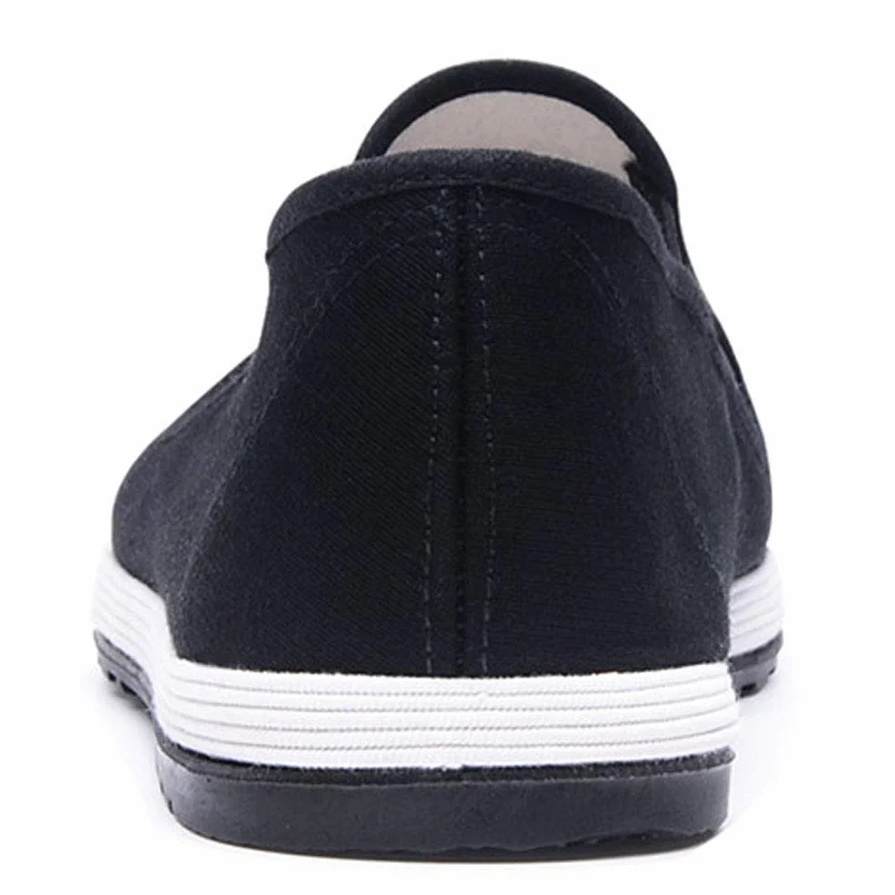 Kung Fu Tai Chi Kampfkunst Schuhe Gummisohle Unisex Leinwand Anti-Rutsch-Mode Qigong Trainer Schwarz