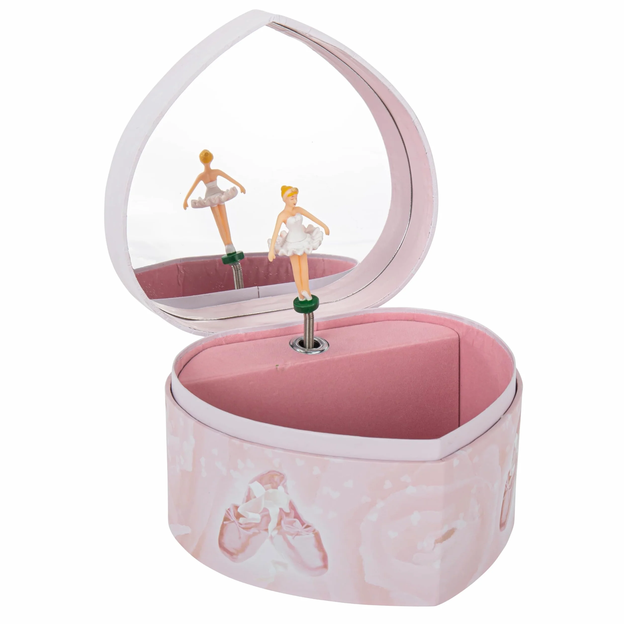 Trousselier 6230974 Musikspieluhr in Herz-Form, Ballerina, nachtleuchtend, Spieldose für Kinder