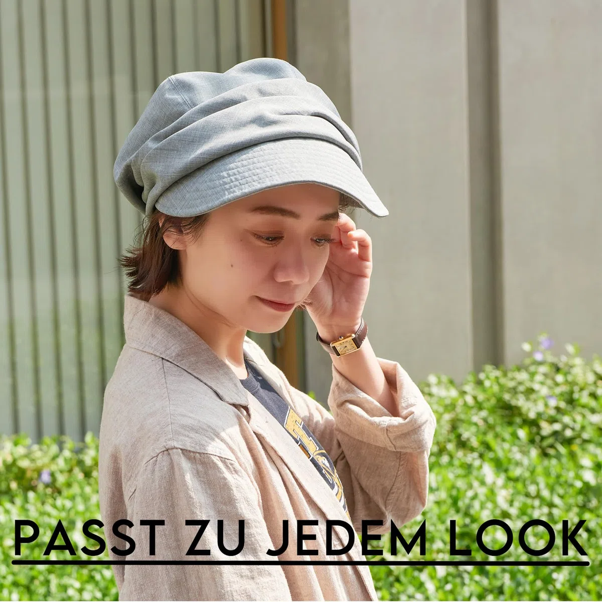 CHARM Bio-Baumwolle Sonnenhut für Frauen - Sommer Frühling Klappvisier für UV-Schutz, Chemo Empfindliche Haut