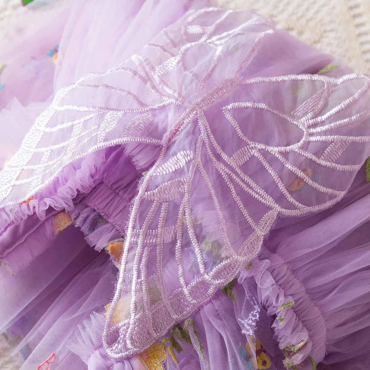 JiAmy Baby Mädchen Kleid Schmetterling Blumen Stickerei Ärmelloses Tüllkleid Kleinkind Sommer Hochzeit Geburtstag Party Prinzessin Kleider für Mädchen 6 Monate-5 Jahre