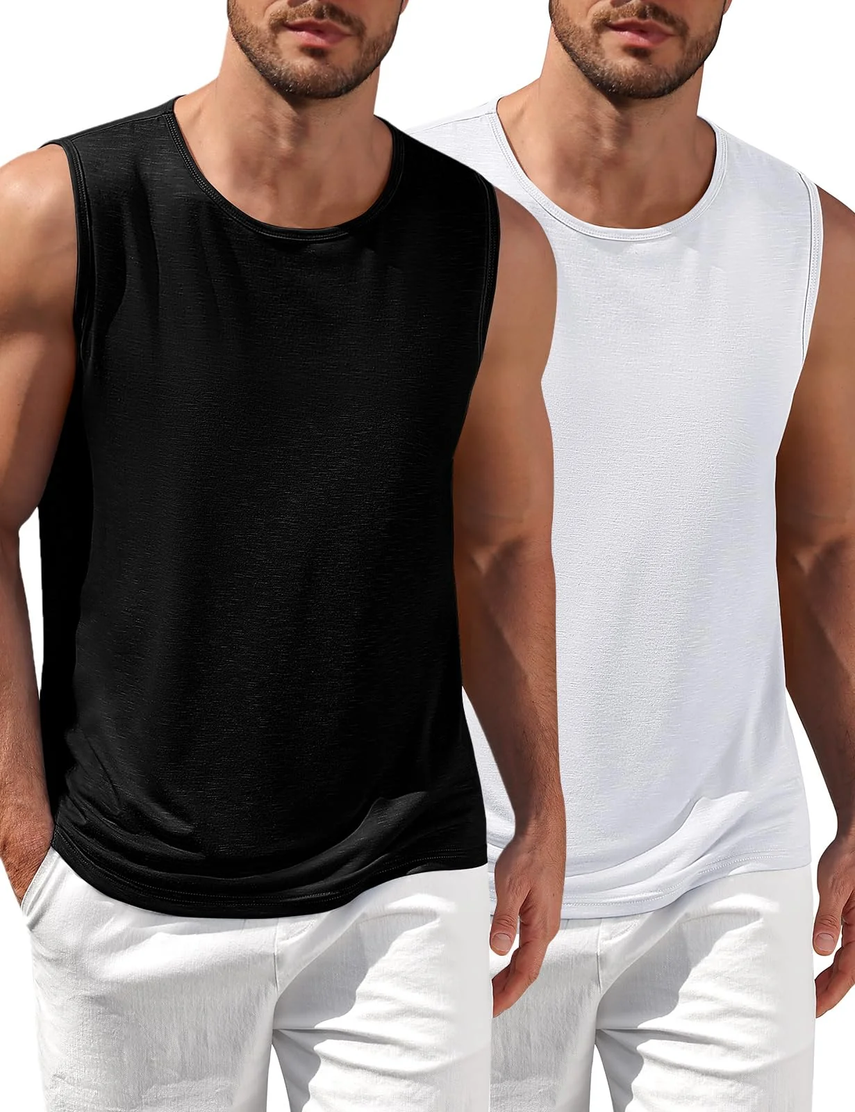 Lonya Tank Top Herren Sommer Ärmelloses Shirt Leicht Freizeit Strand Gym Muskelshirts Sport Tee Tops Fitness Funktionsshirt Unterhemd