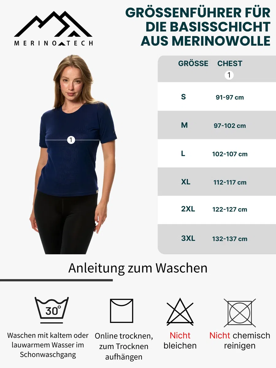 Merino Sport Shirt Damen (L, Iceberg)