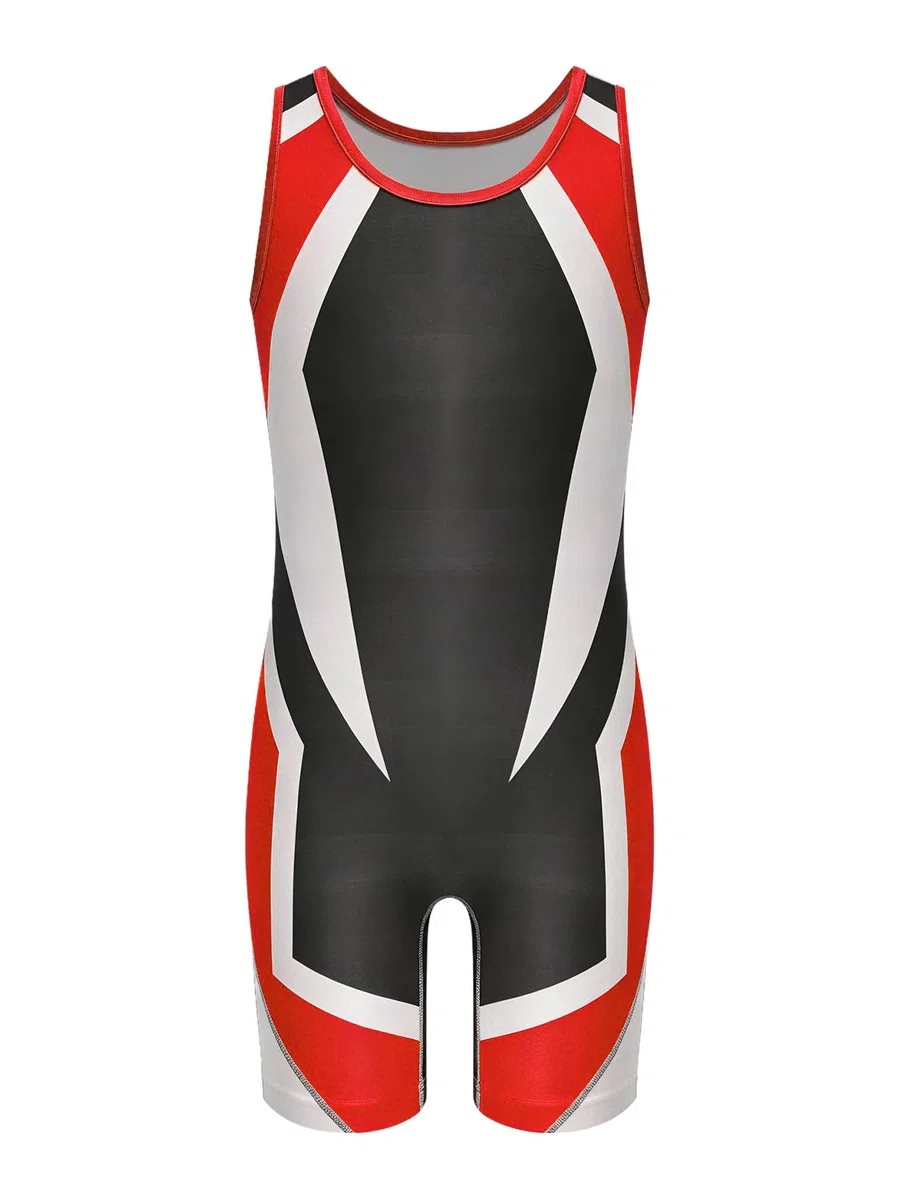 iEFiEL Jungen Kinder Ärmellos Leotard Wrestling Singlet Jugend Wrestling Uniform Leichter Trainings Singlet Atmungsaktiver Uniform Turnier