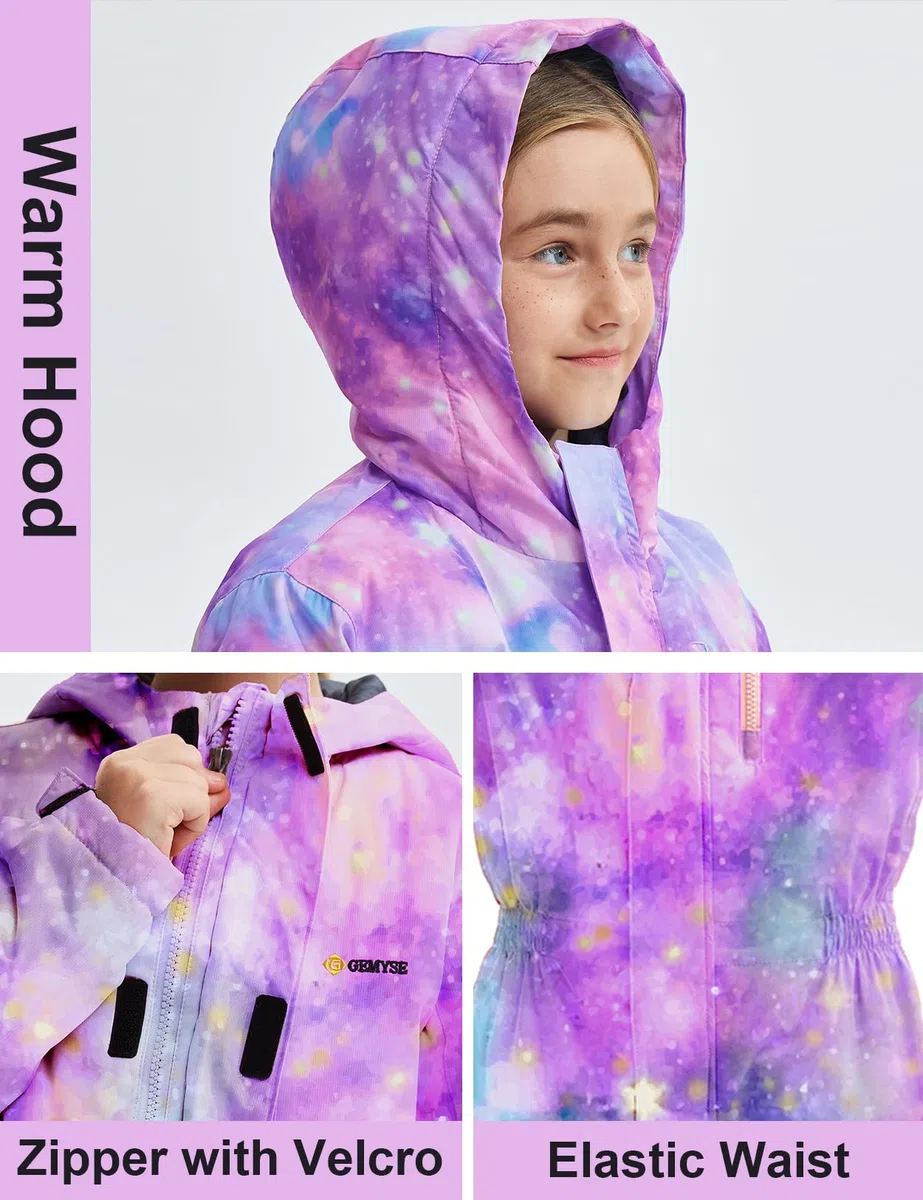 GEMYSE Kinder schneeanzug Winter Outdoor Jungen Mädchen Wasserdicht Warm Winddicht skianzug Einteilig Atmungsaktiv