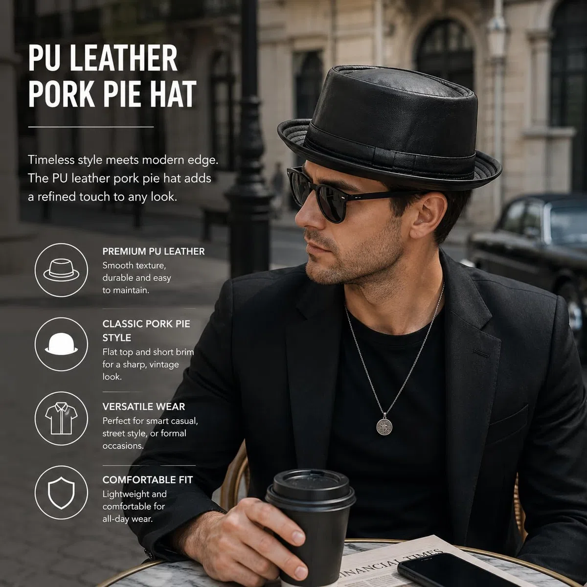 2026 Atmungsaktiver Pork Pie Hut, Unisex, atmungsaktiv, Netzstoff, Pork Pie Hut, Strohhut für Herren, Sommer-Pork-Pie-Hut, für Strand, Reisen, Outdoor-Events