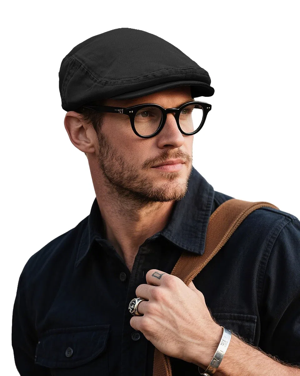 Clakllie Baumwolle Flatcap Herren Newsboy Cap Vintage Schiebermütze Tellermütze UV-Schutz Schirmmütze Gatsby Ivy Irish Hat