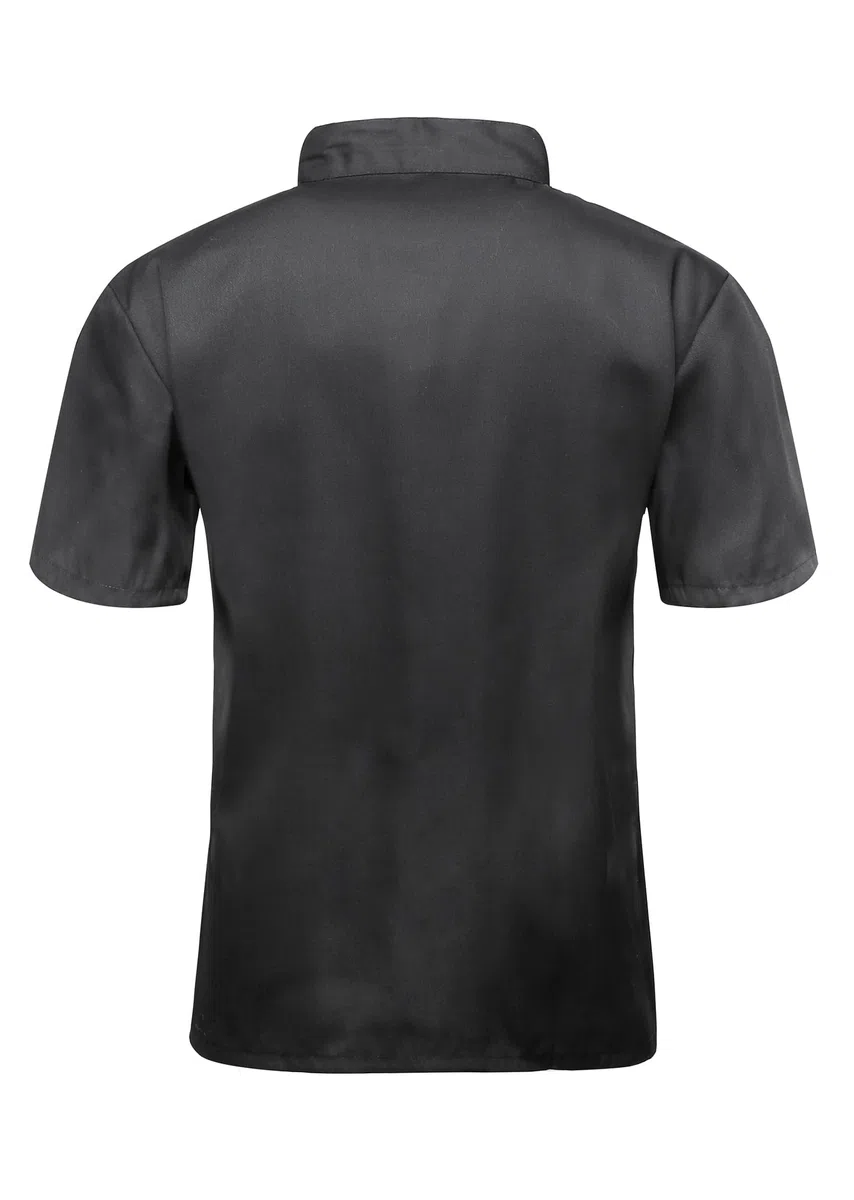Kochjacke für Herren & Damen Slim Kochjacke mit Druckknöpfen Herren Modern Style Kurzarm Bäckerjacke Professional Chef Uniform Kurzarm
