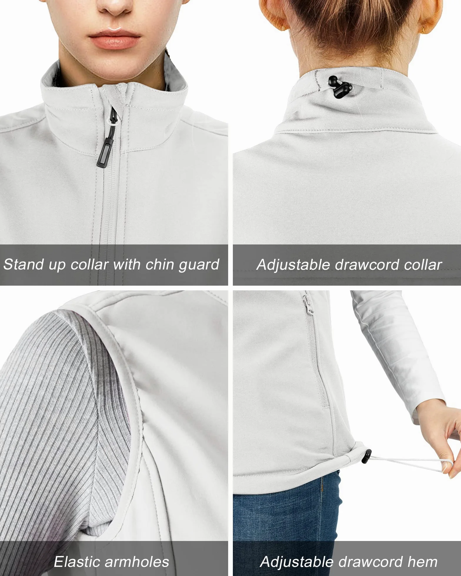 Outdoor Ventures Damen Sport Softshell Weste Leichte Ärmellose Jacke Frauen Gilets Winddicht Warm Fleece Gefüttert Laufweste für Golf Wandern Camping