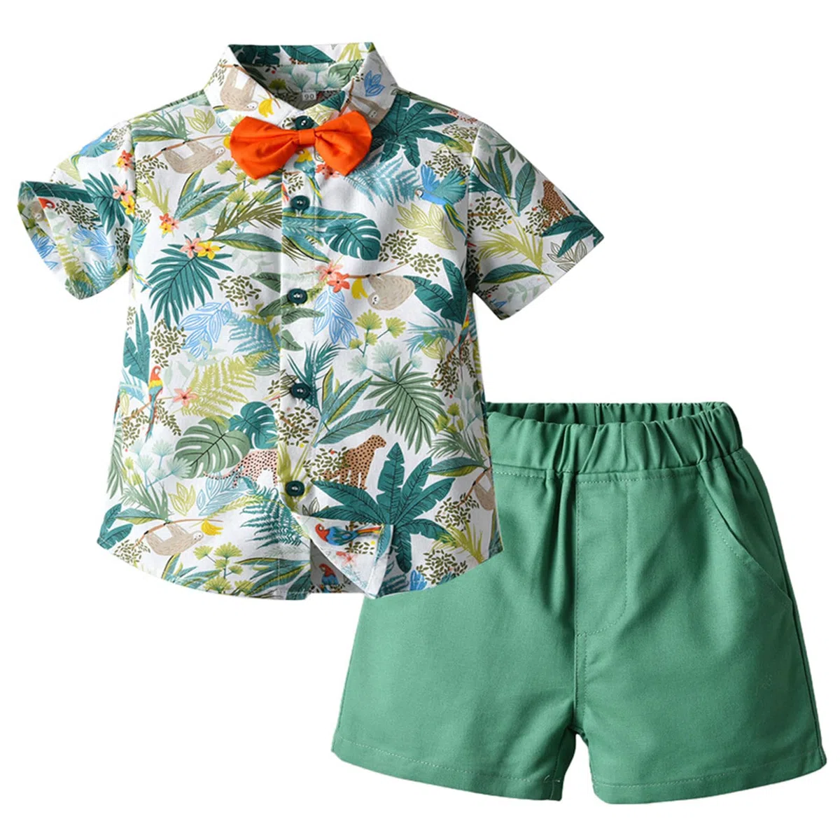 Winmany Baby Jungen Hawaii Outfits Kinder Botton Unterhemd und Shorts-Set Tropical Floral Sommer Beachwear Kleidung