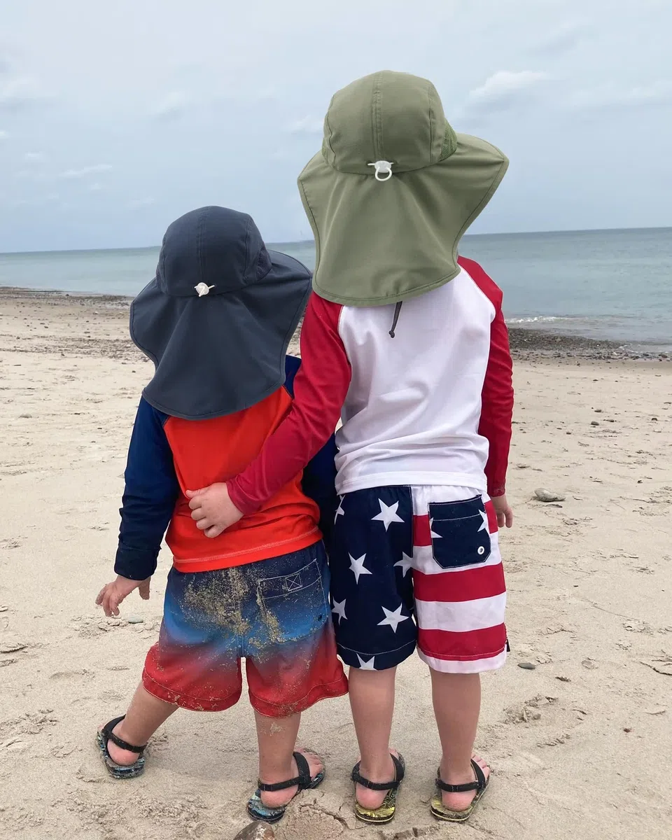 FURTALK Kleinkind Kinder Baby Sonnenhut mit Nackenklappe UPF 50+ UV-Schutz Breite Starre Krempe Jungen Mädchen Strand Schwimmen Sonnenhüte