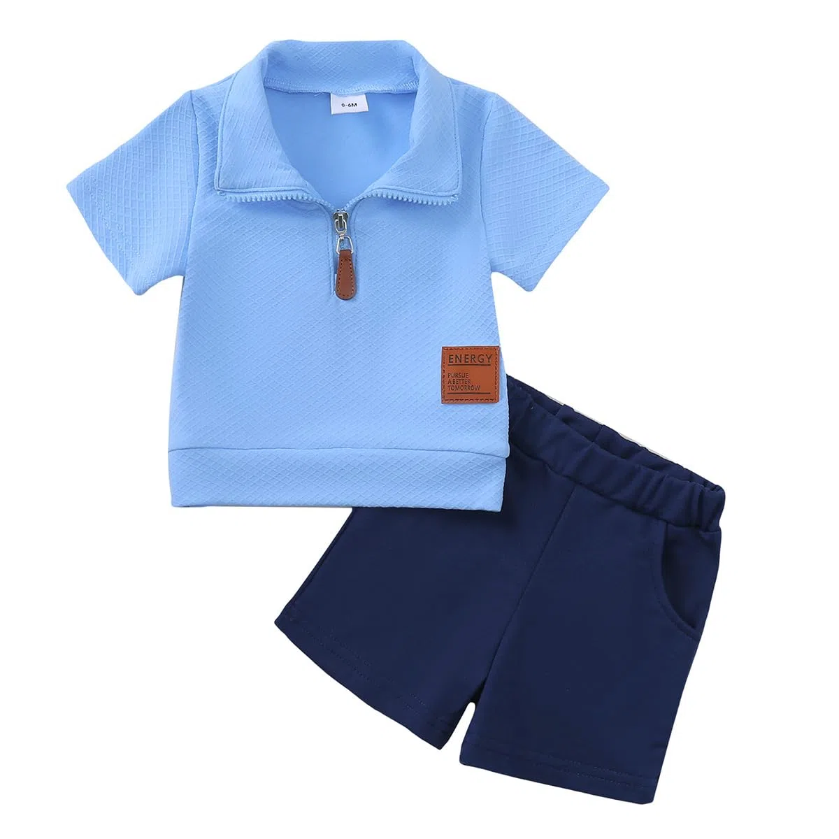 Kleinkind Baby Jungen Kleidung Outfit Kurzarm Umlegekragen Einfarbig/Bedruckt T-Shirt und Hose 2-teiliges Sommer Frühlings Trainingsanzug Set
