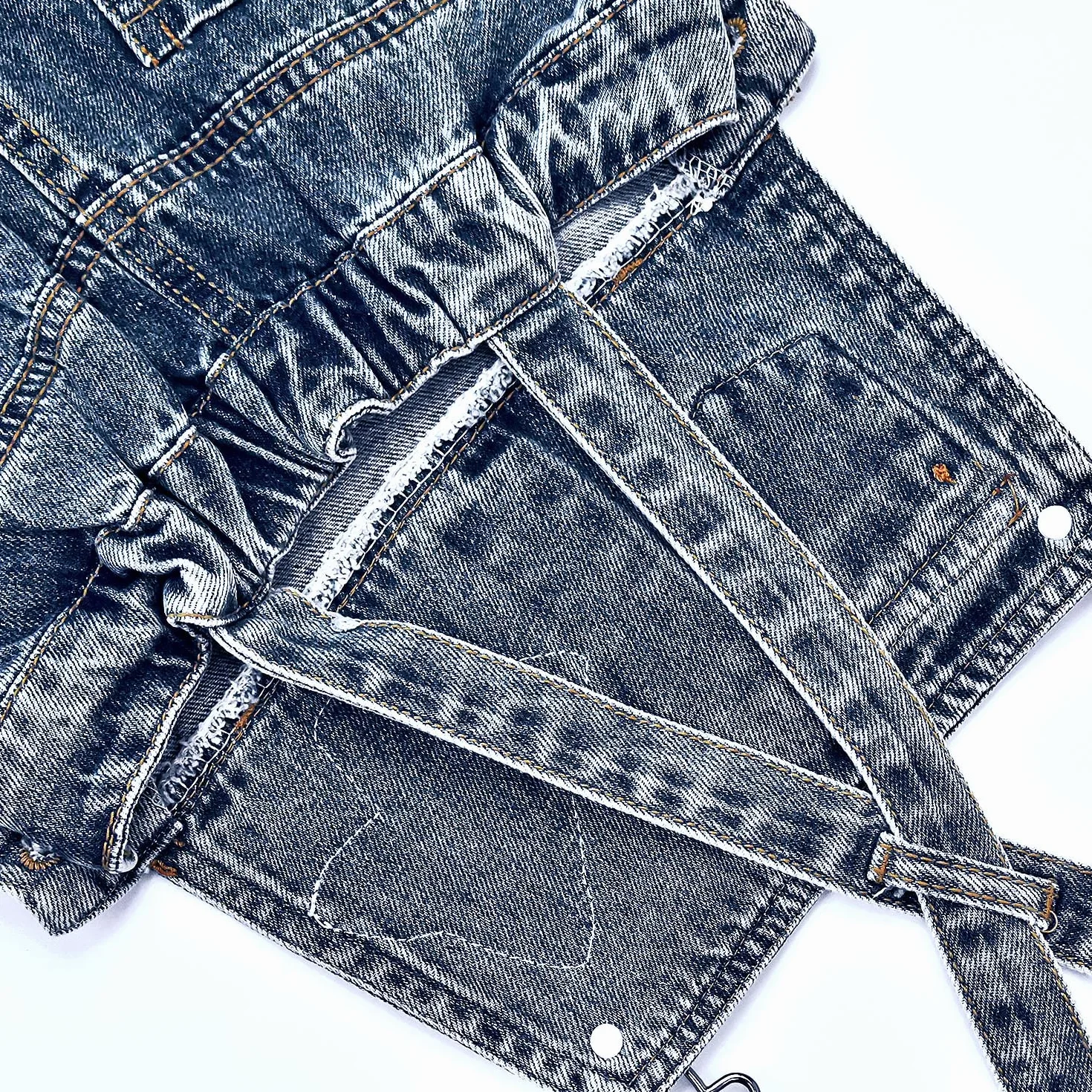 Peacolate 4-10 Jahre Kleines Groß Mädchen Latzhose Bestickte Pailletten Umdrehen Schmetterling Denim Kurze Jeans Overalls