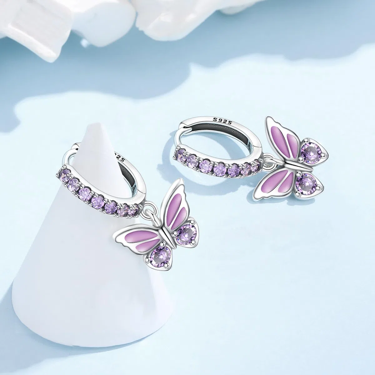 Ohrringe Silber 925 Hängend Zirkonia Ohrringe Earrings Ohrhänger Silber 925 Baumelnde Ohrringe Silber Ohrringe Damen 925 Hängeohrringe für Damen Geschenk für Frauen Freundin Mama