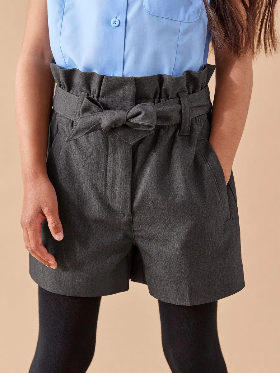 NEXT Mädchen Standard Schul-Shorts mit Paperbag-Taille