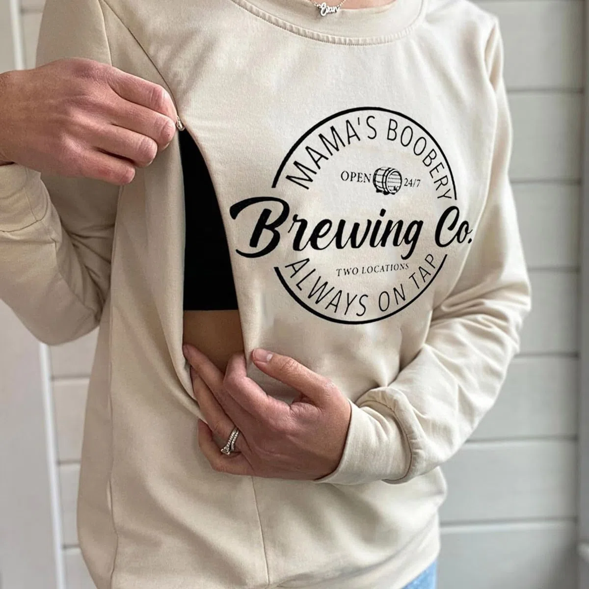 Damen-Pullover, lässig, Still-Sweatshirt, bequem, Reißverschluss, Stillpullover Umstandsmode Stillpullover Damen Pullover Rundhals Stillshirt Stillpullover Langarm Stillzeit Bequem Nursing Top