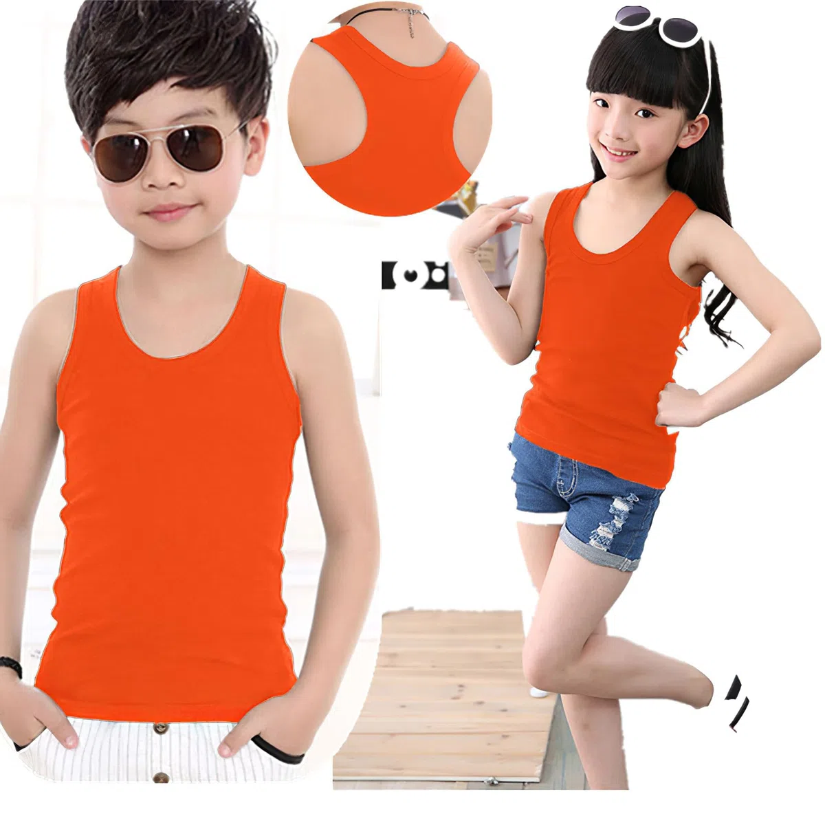 amropi Kinder Mädchen 3 Stück Unterhemden Ärmelloses Tank Top Jungen Sommer Weste 1-9 Jahre