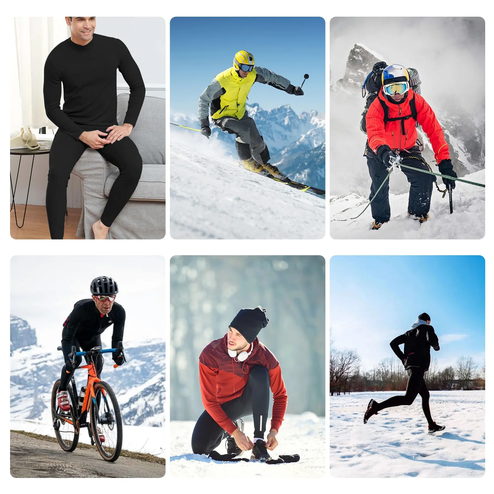 SIMIYA Lange Unterhosen Herren, Extra Warm Thermounterhose Gefütterte Unterhosen Männer Lang, Thermo Leggings Thermoleggings Winter
