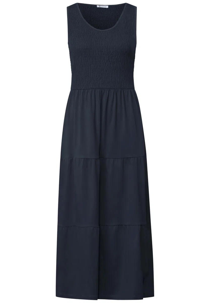 Street One Damen 1409162 Midi-Kleid mit Smok-Oberteil (1er Pack)