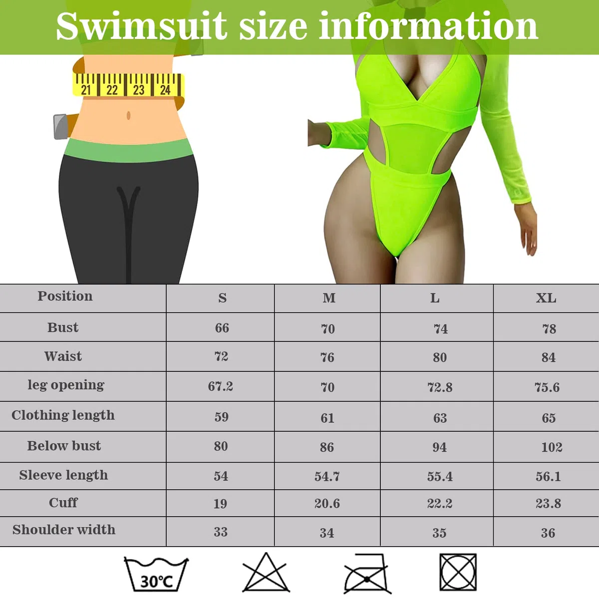 Bikini Damen Rave Outfits Neon Body Crop Top mit Schnalle Langarm Badeanzüge Mesh Shrug Rave Outfit für Festival Clubwear Party
