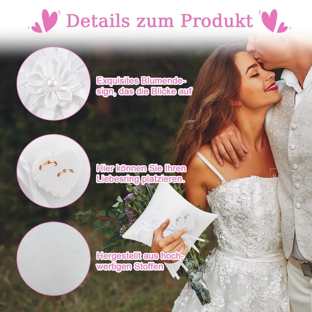 Hochzeit Ringkissen Ring Kissen, Ehering-Kissenfür Ringträger, Party & Accessories Vintage Hochzeit Ringkissen 20cm*20cm
