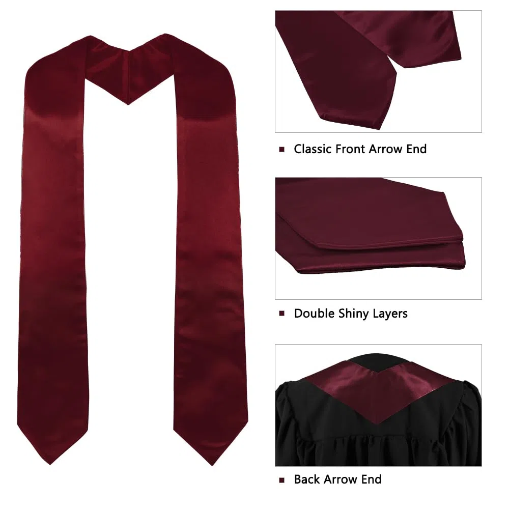 GraduatePro Abschluss Stola Kirche Priester Chor Stahl 152/183 cm Erwachsene Unisex 60"/72" 16 Farben