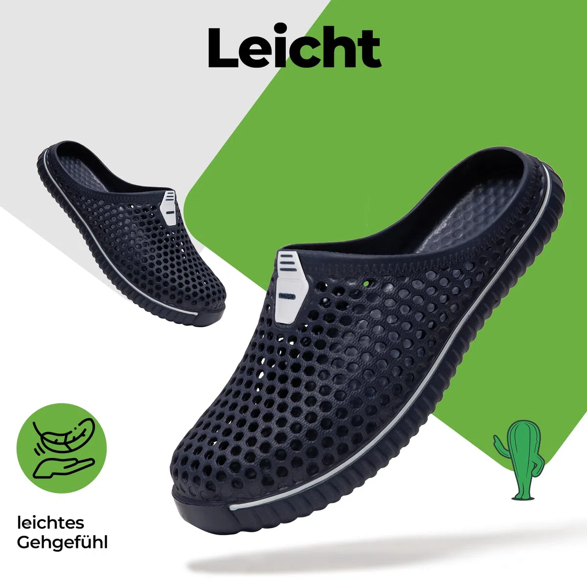 SAGUARO Clogs Herren Gartenschuhe Damen Atmungsaktiv Gr.36-45 | Sommer, Rutschfest, Hausschuhe, Badeschuhe, Beach Slipper, Leicht