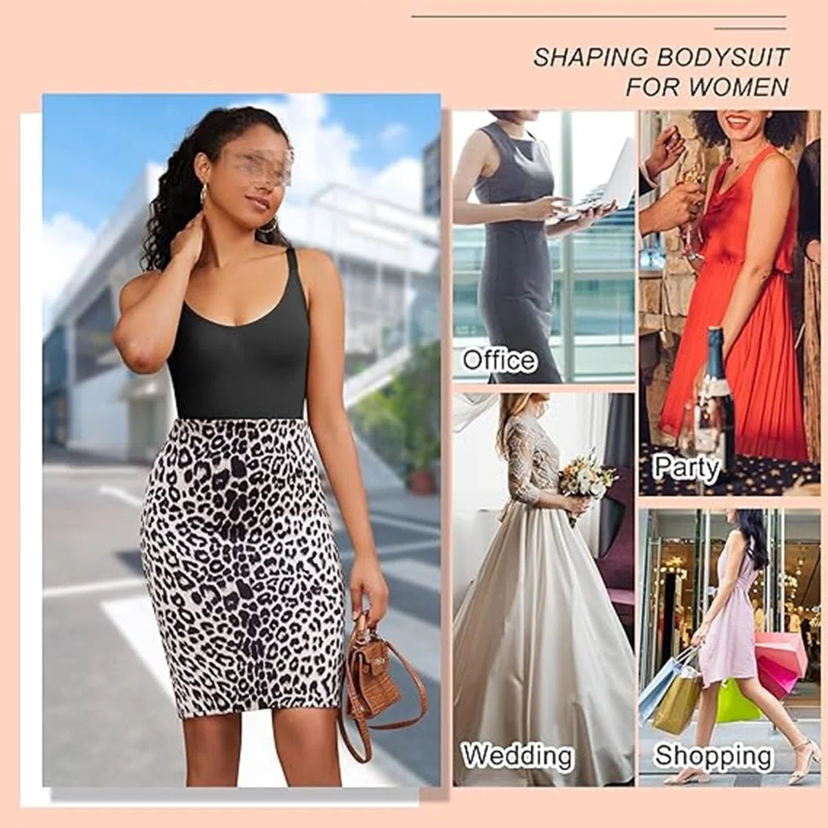 Bodycon Kleid Shapewear für Damen, Bauchweg Formend Unterkleid Leicht, Kontrolle Unterwäsche Kleid für Party Hochzeit Täglich Tragen, Miederkleider(Red,S)
