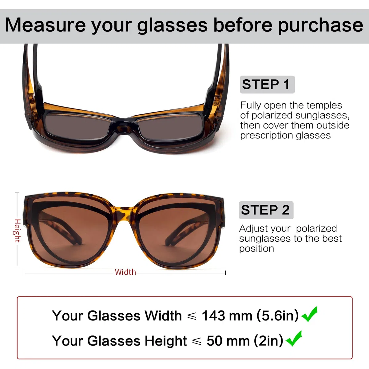 Face Shadow Polarisiert Überzieh Sonnenbrille Damen über Normale Brille, Überbrille für Brillenträger UV400 Schutz Übergroß, Ultra Leicht Fahren Angeln