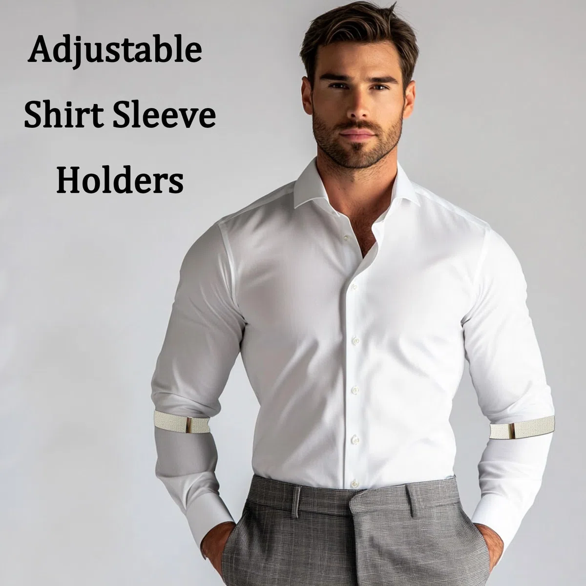 Ärmelhalter Herren (4 Paar / 8pcs) Ärmelhalter Damen Verstellbar Hemdhalter Elastisch Anti Rutsch-bänder Breite 2,5cm