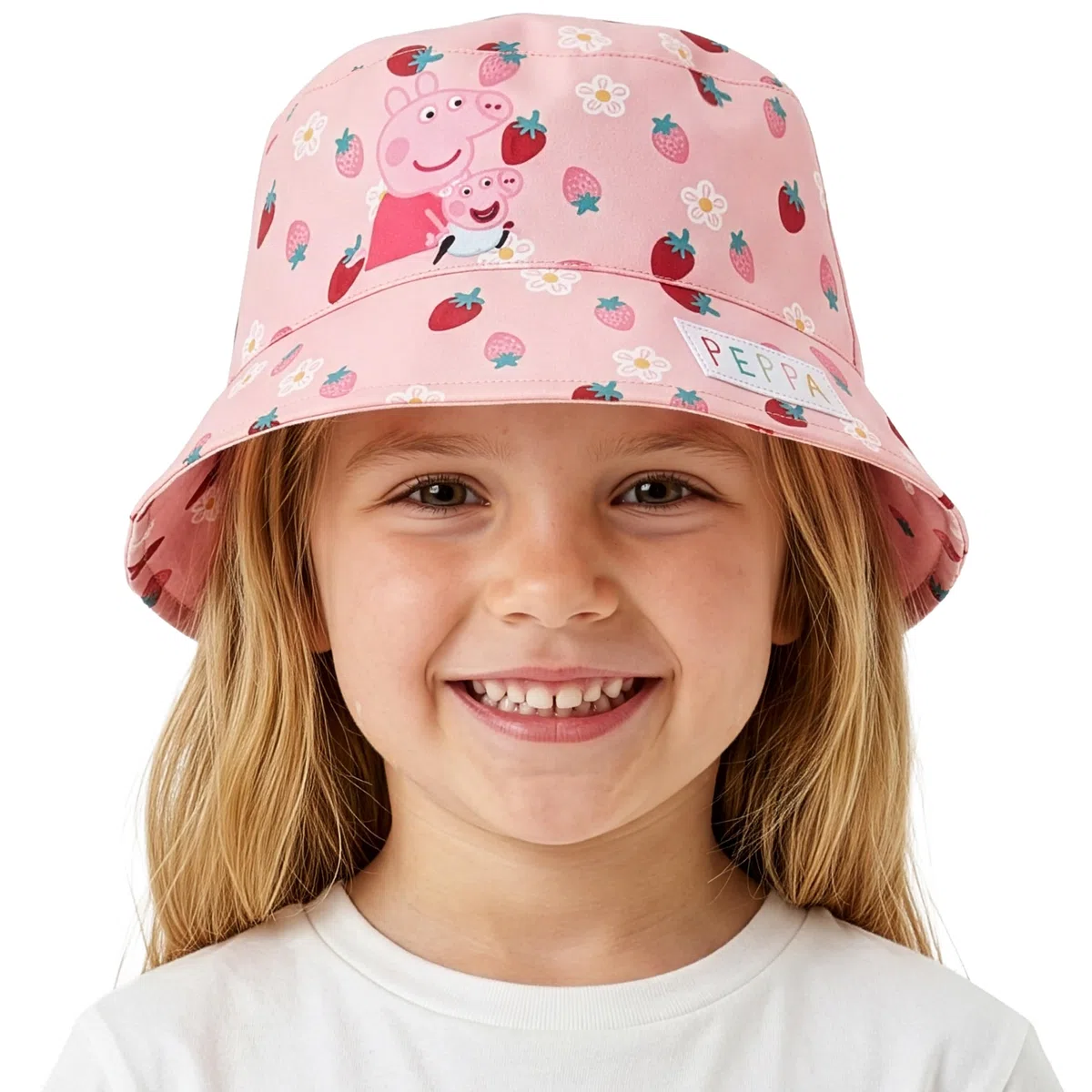 Peppa Pig Fischerhut für Mädchen, Peppa Und Evie Sommermütze Kinder, Sonnenhut Mädchen Für Den Sommer Einheitsgröße, One Size